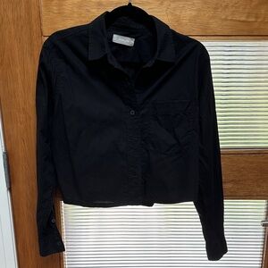Everlane Black Cropped Shirt
